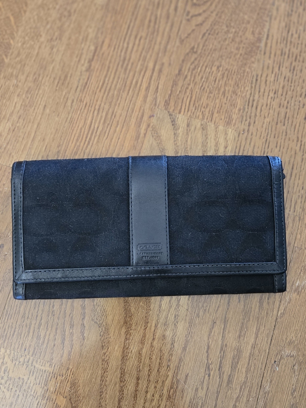 Coach Black Signature Canvas Continental Wallet